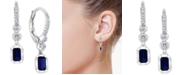 EFFY Collection EFFY&reg; Sapphire (5/8 ct. t.w.) & Diamond (1/8 ct. t.w.) Leverback Drop Earrings in 14k White Gold